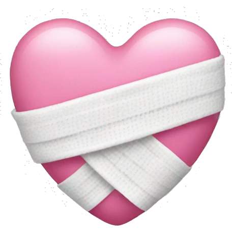 Pink heart with white bandage emoji