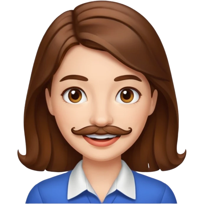 woman with mustache emoji