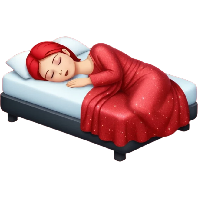 red glitter sleep Zzz emoji