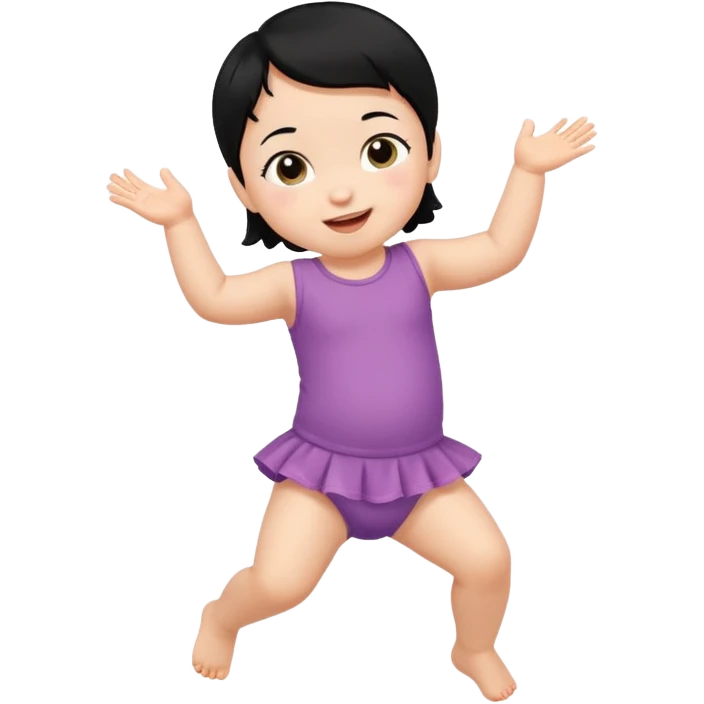 少少黑色頭髮bb開心打開腳跳舞 emoji