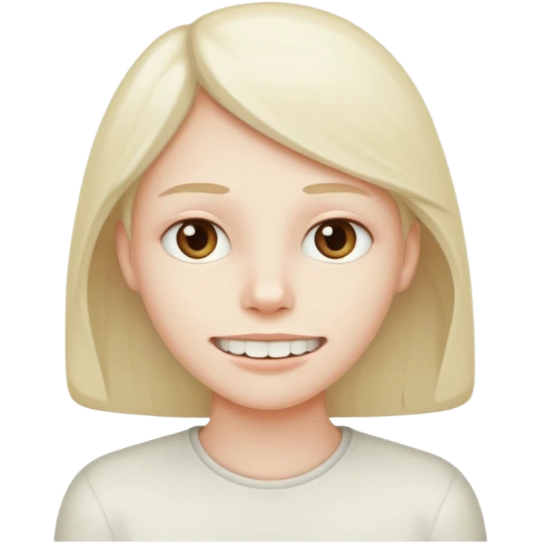 white tooth with calm neutral face emoji
