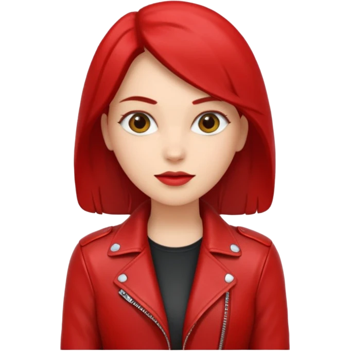 Motorbiker woman with red leather jacket emoji