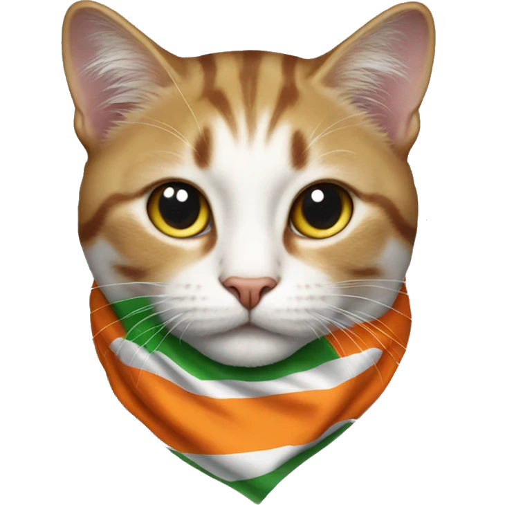 cat wearing Indian flag emoji