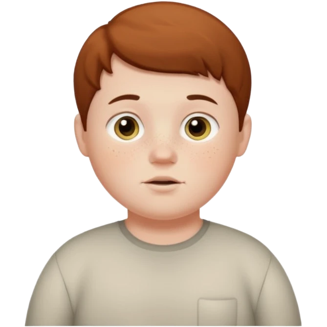 pale boy slightly chubby with freckles and short brown hair emoji
