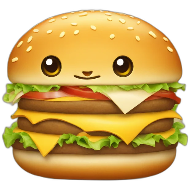 hammy the hamburger with a face emoji