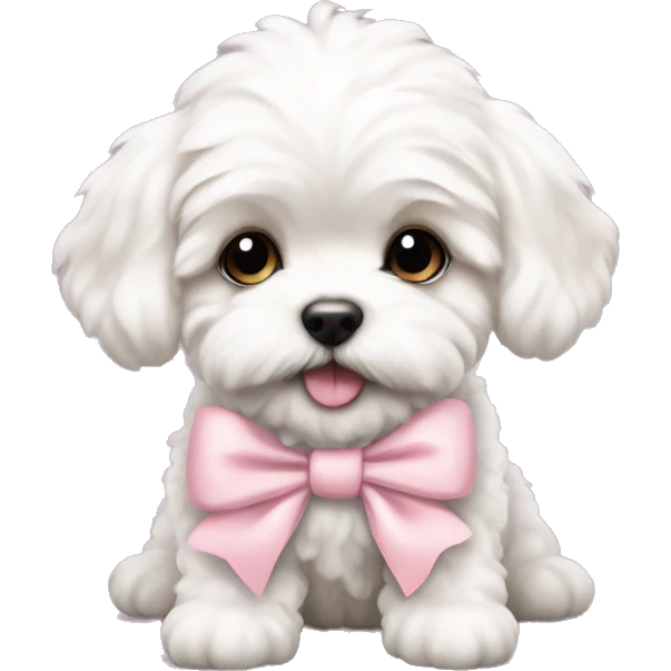 schichon puppy with pale pink bow emoji