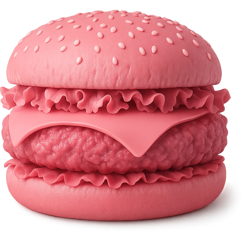 pink burger, no background emoji