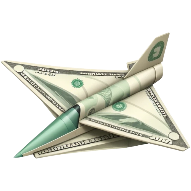 Paper plane made of money emoji