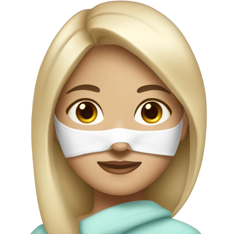 A light skin girl with a spa mask on  emoji