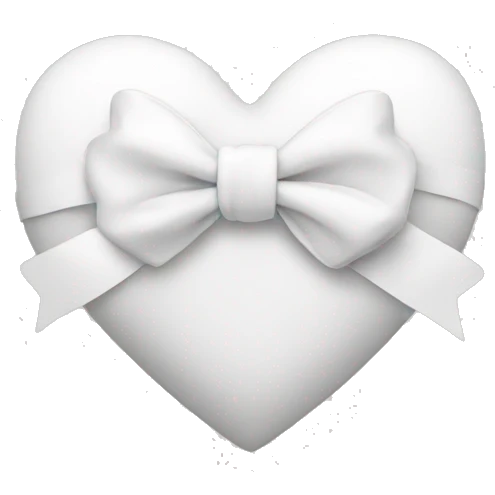 White heart with bow emoji