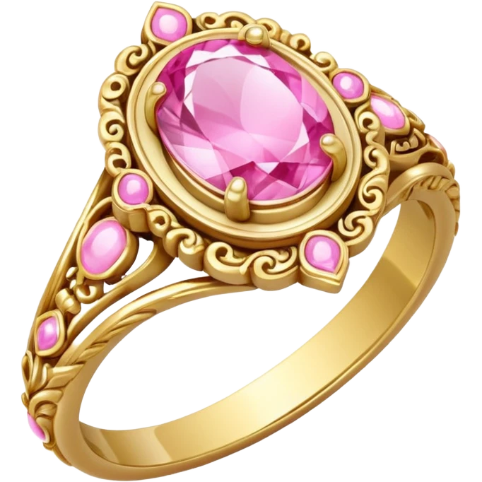 gold rococo ornate pink kawaii ring emoji