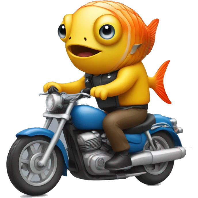 fish riding a motorbike emoji