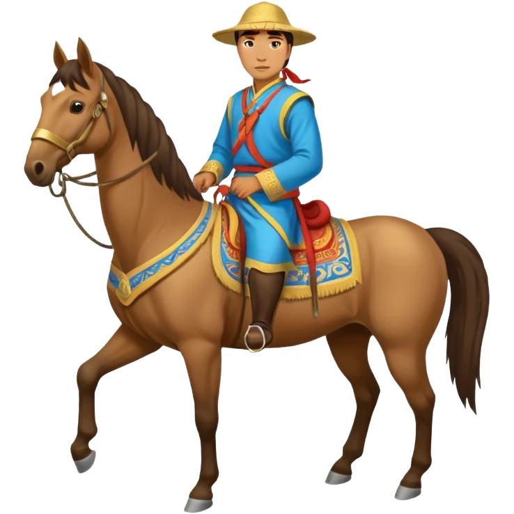 mongolian man on horse full body emoji