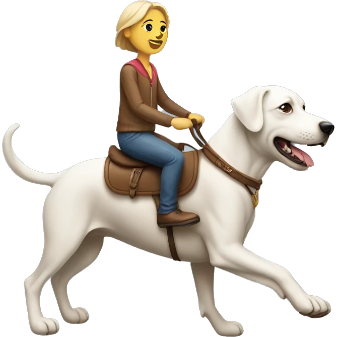 People riding dog emoji