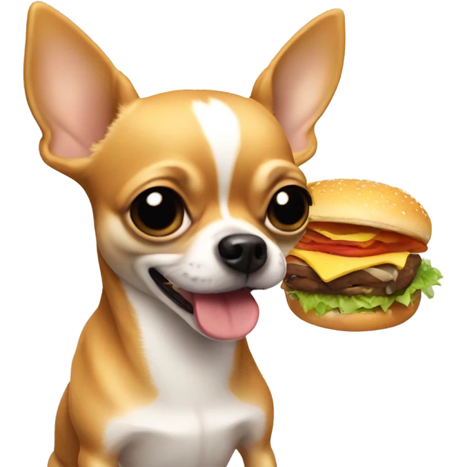 Chihuahua eating a Hamburger  emoji