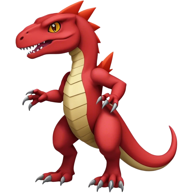  Cool Edgy Maroon Guilmon-Charmeleon-Digimon-Fakemon-Velociraptor full body emoji