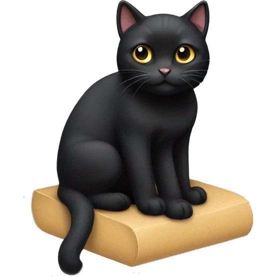 Puffy black cat emoji