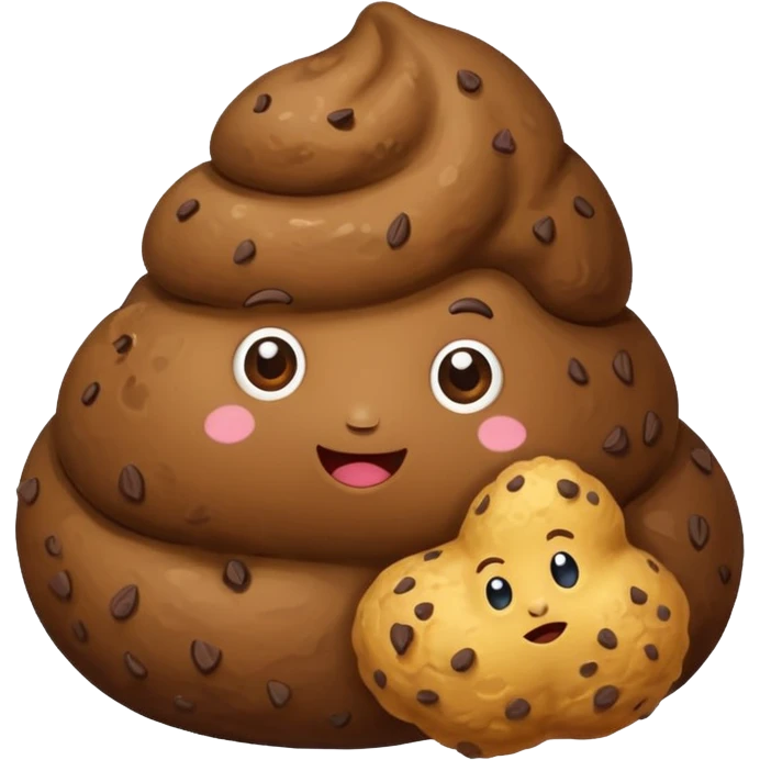 Poop nugget holding baby poop nugget emoji