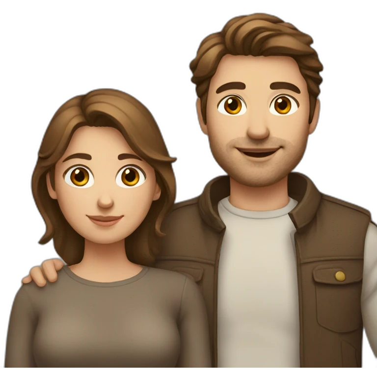 European couple Brown haired emoji