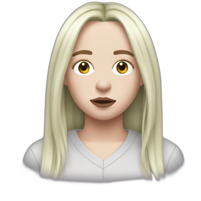 Billie eilish with highlight hair emoji
