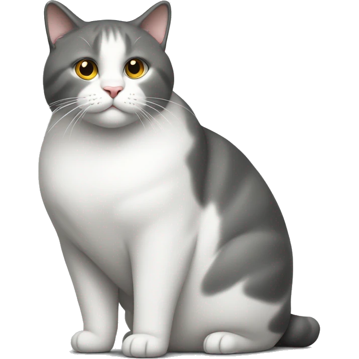 Fat cat gray on top and white on bottom  emoji