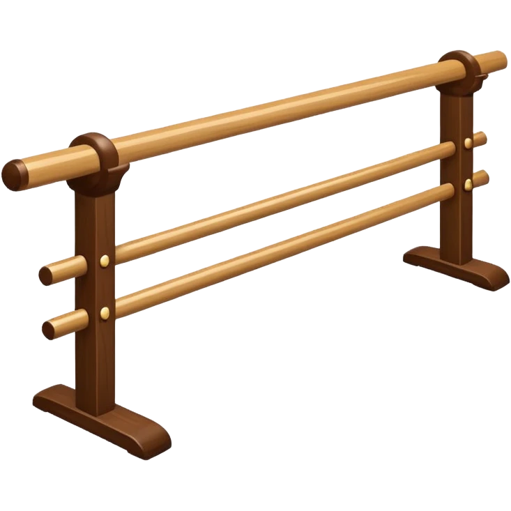 Ballet Barre, flat design emoji, with rich details, no face on objects, white background emoji