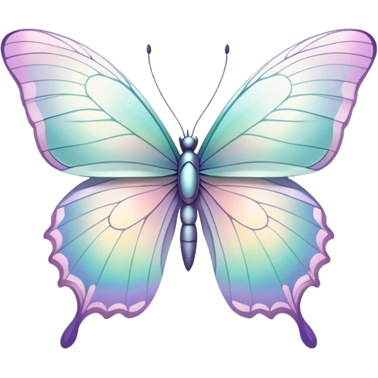 Pastel white iridescent butterfly emoji