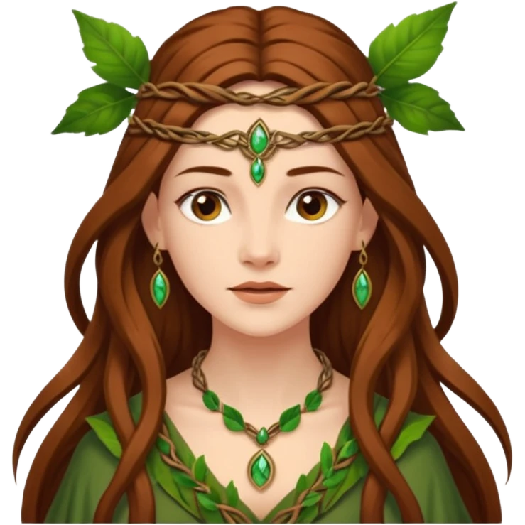 Leaf-necklace druid queen emoji