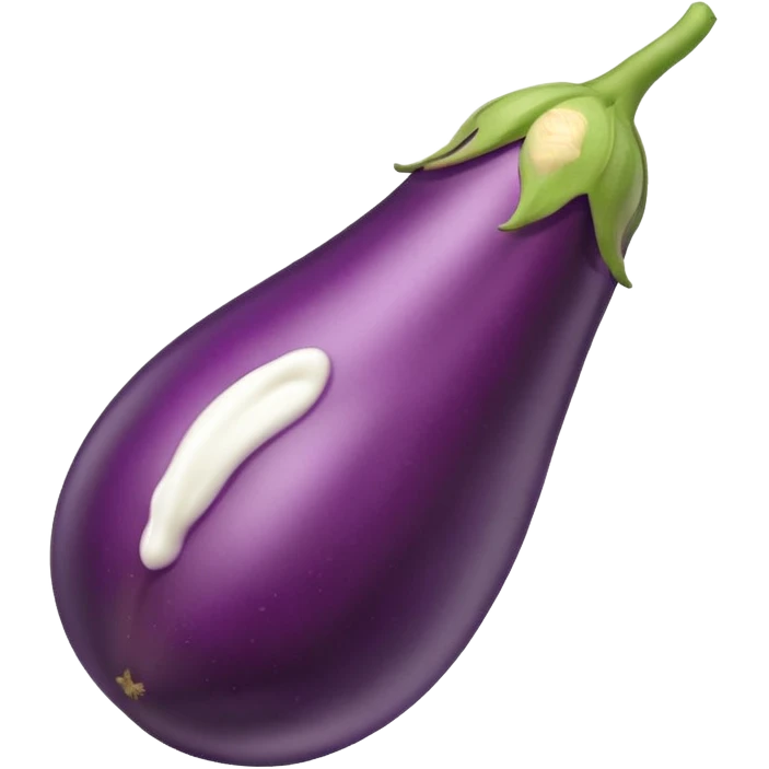Long Eggplant with milk coming out of the stem emoji