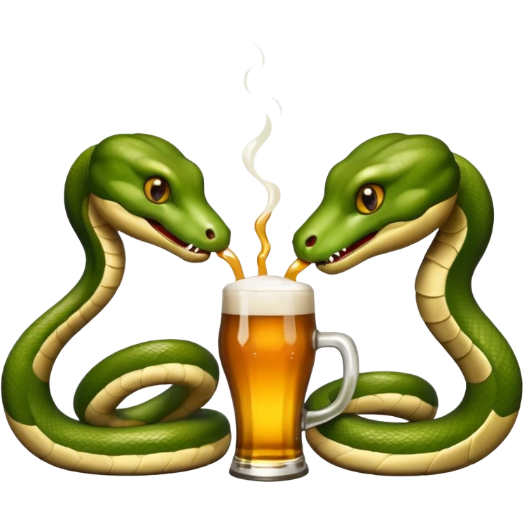two snake with beer emoji