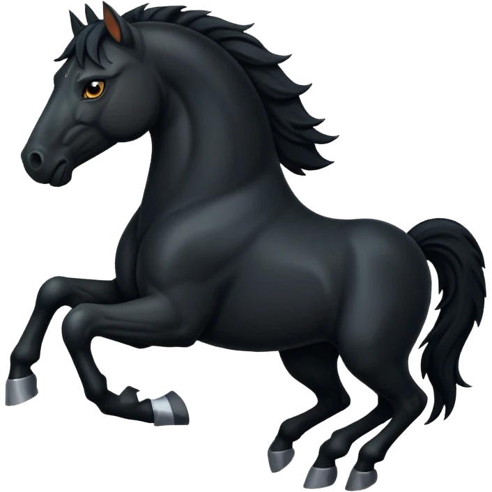 Angry black horse emoji