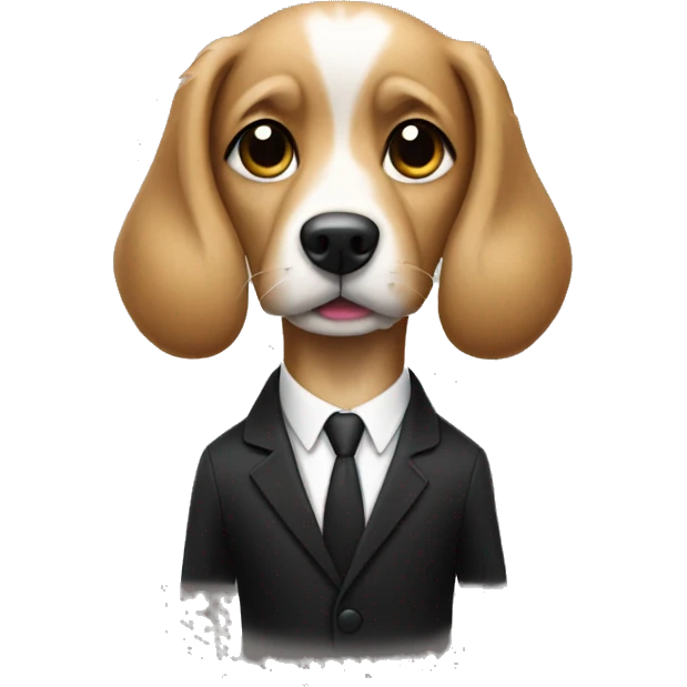 dog in a black suit emoji