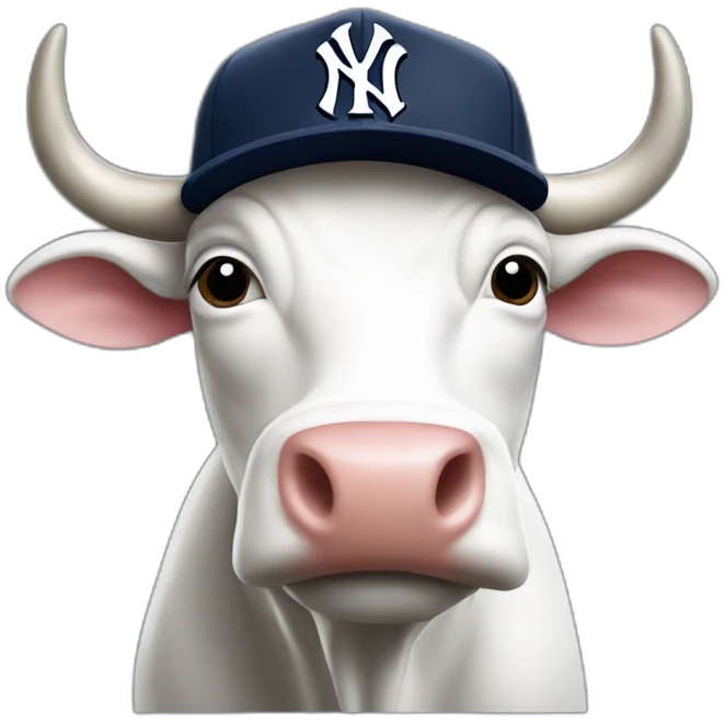Bull with Yankees hat emoji