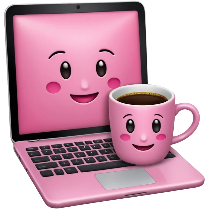 emojis de objetos girlie, cafe, uñas, celular, laptop, version girlie emoji