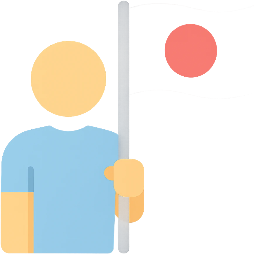 person holding the flag of Japan emoji