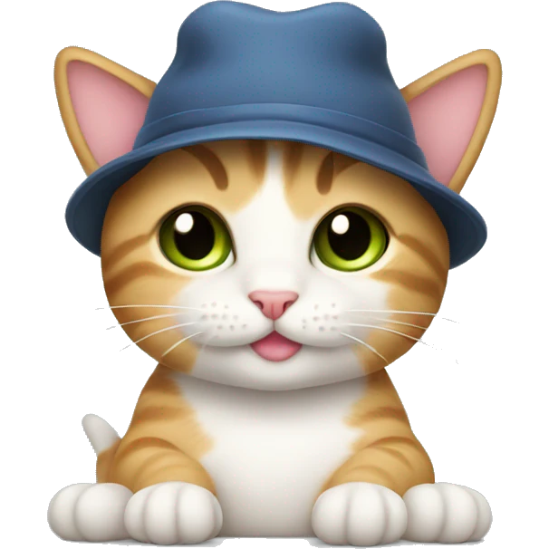 Cute kitty wearing a hat emoji