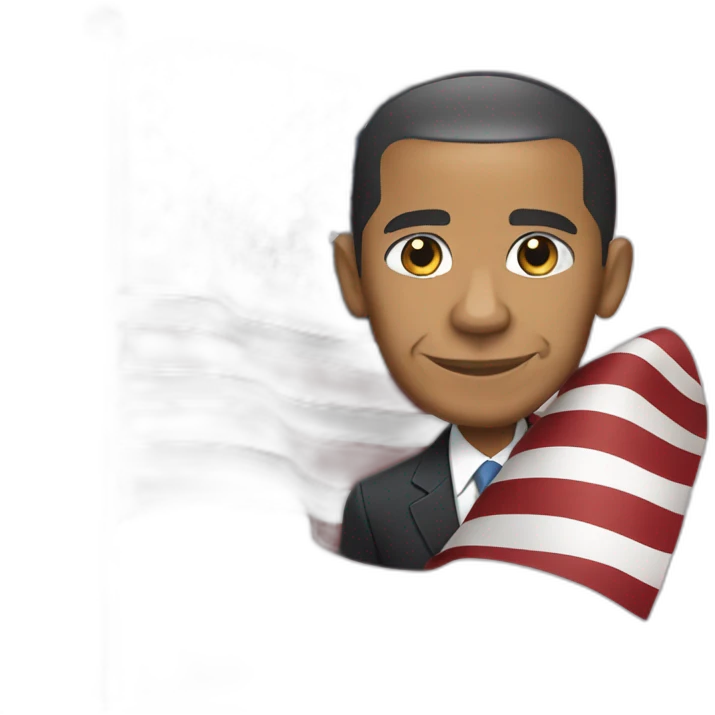 BARACK OBAMA TAKING AN American flag emoji