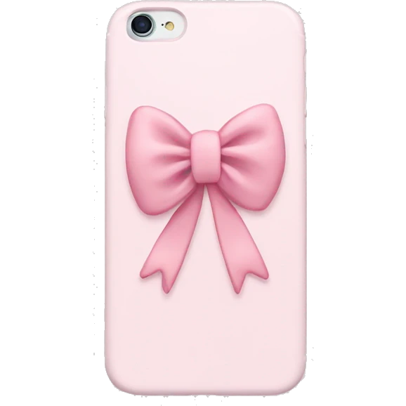 pastel pink iphone with bow emoji