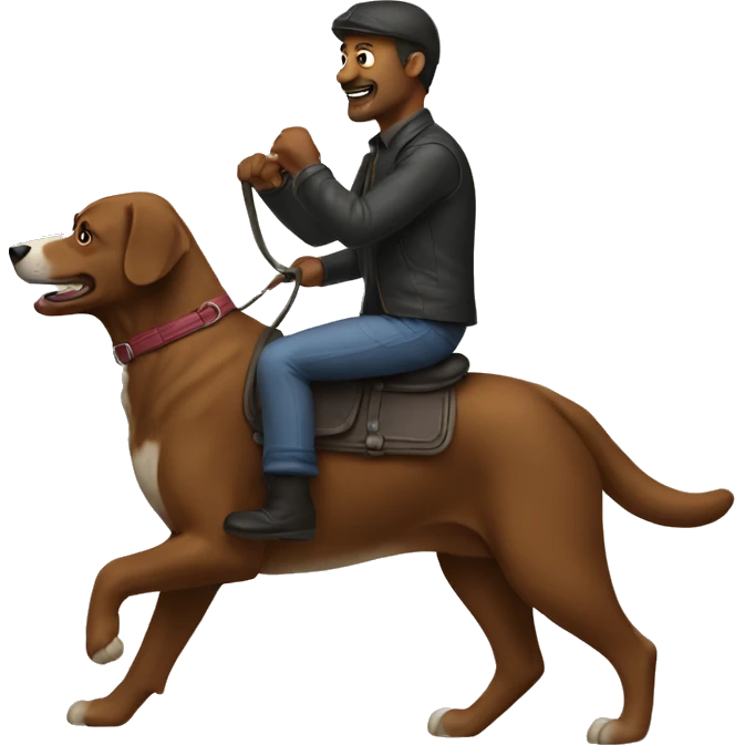 a man riding a dog emoji