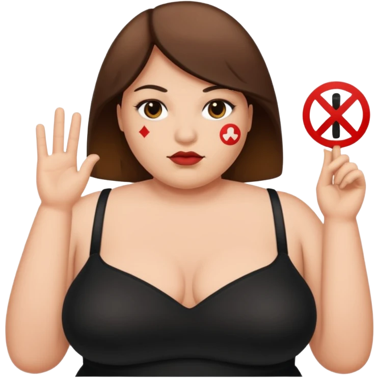 Persona gorda co el simbolo de prohibido  emoji