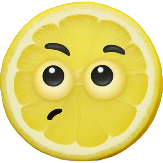 A lemon slice emoji with big cute happy eyes emoji