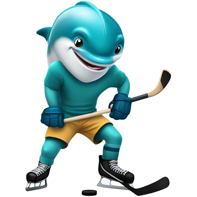 dolphin playing hockey  emoji