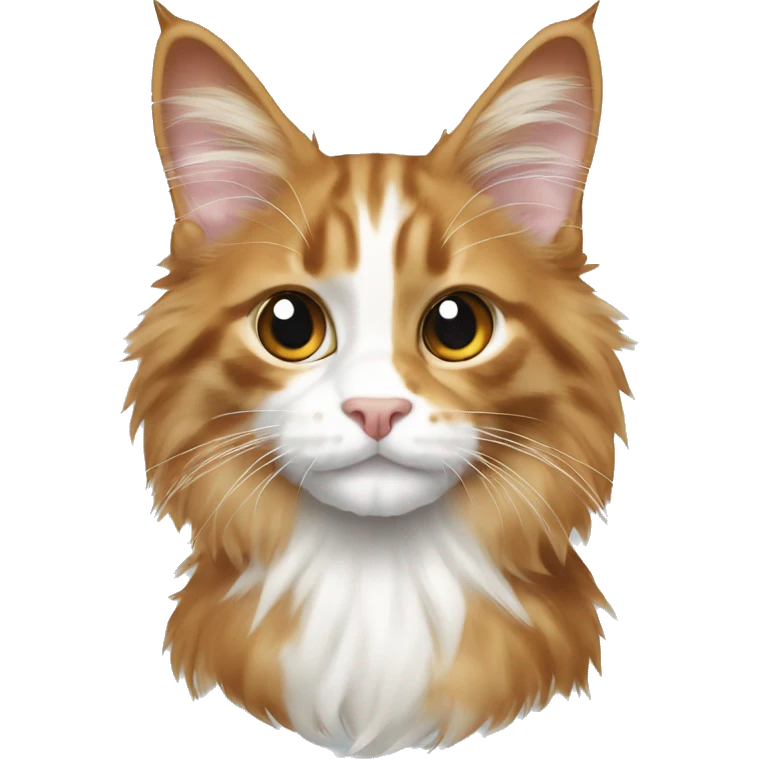 Mainecoon with  white and black little ginger  emoji