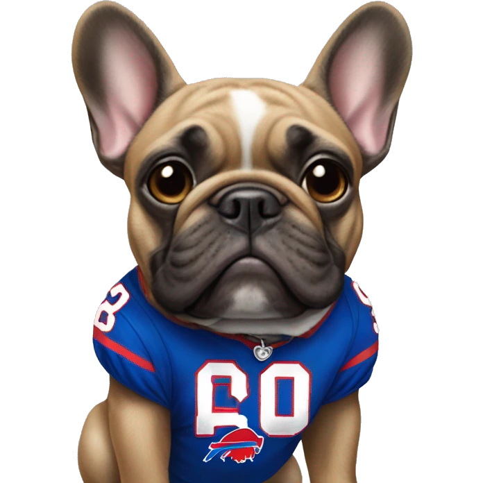 French bulldog wearing a buffalo bills jersey  emoji