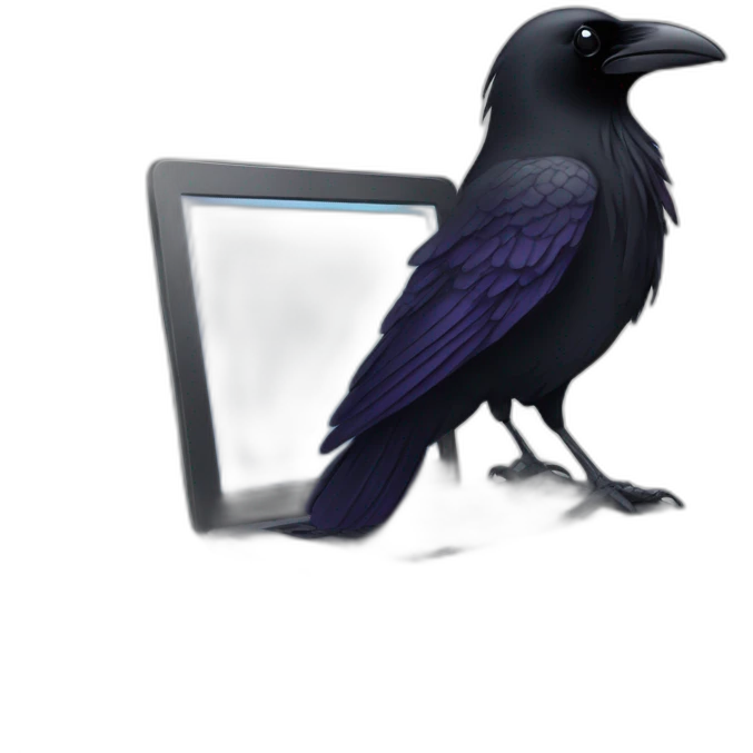 raven with laptop emoji