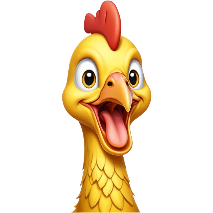 shouting yellow long neck chicken emoji