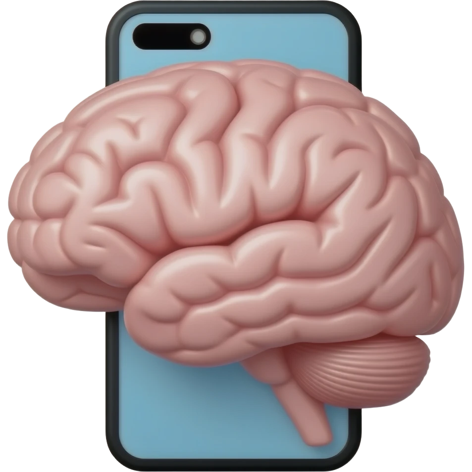 make emoji where there is a smartphone with the brain image emoji