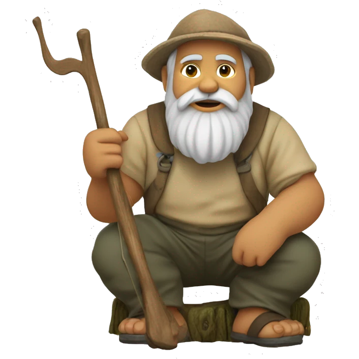 Nain qui pose une pêche  emoji