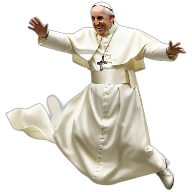 Pope Francis doing a backflip emoji