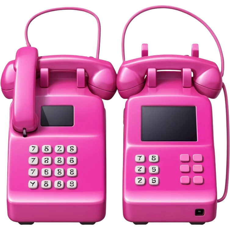 two pink phones switching with each other emoji